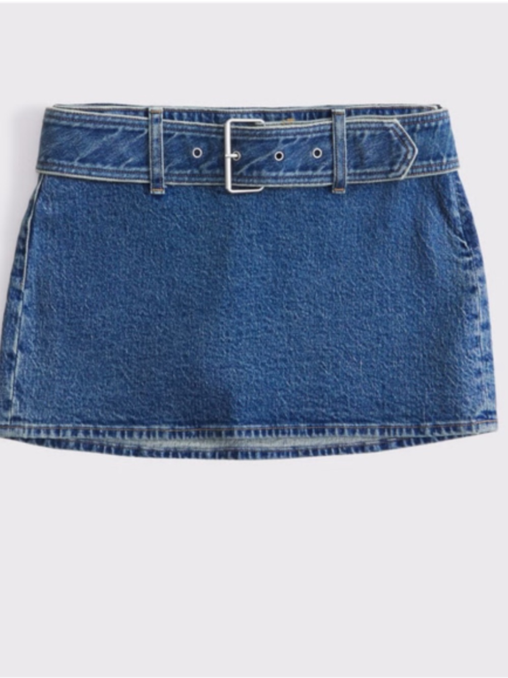Abercrombie & Fitch Mid-Rise Light Blue Denim Skirt